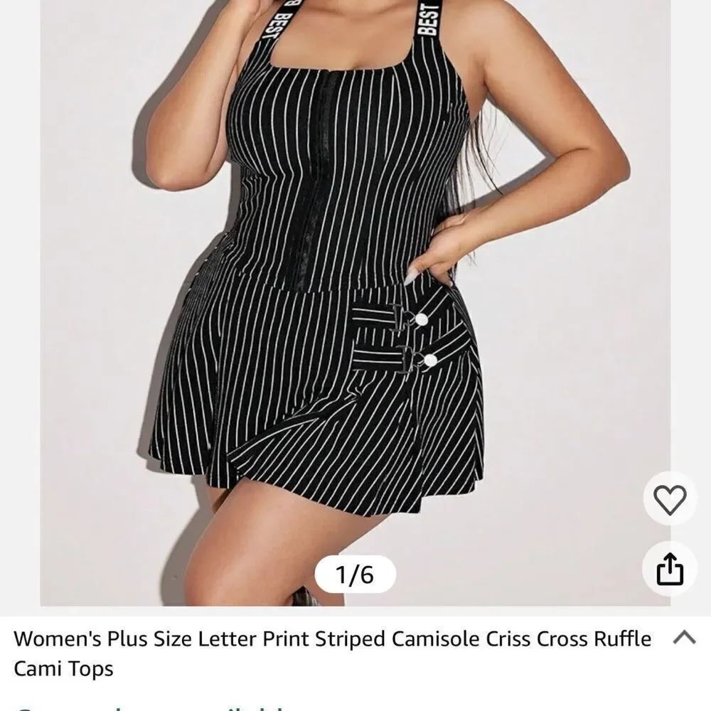 Black and White wide shoulder strap Cami top
